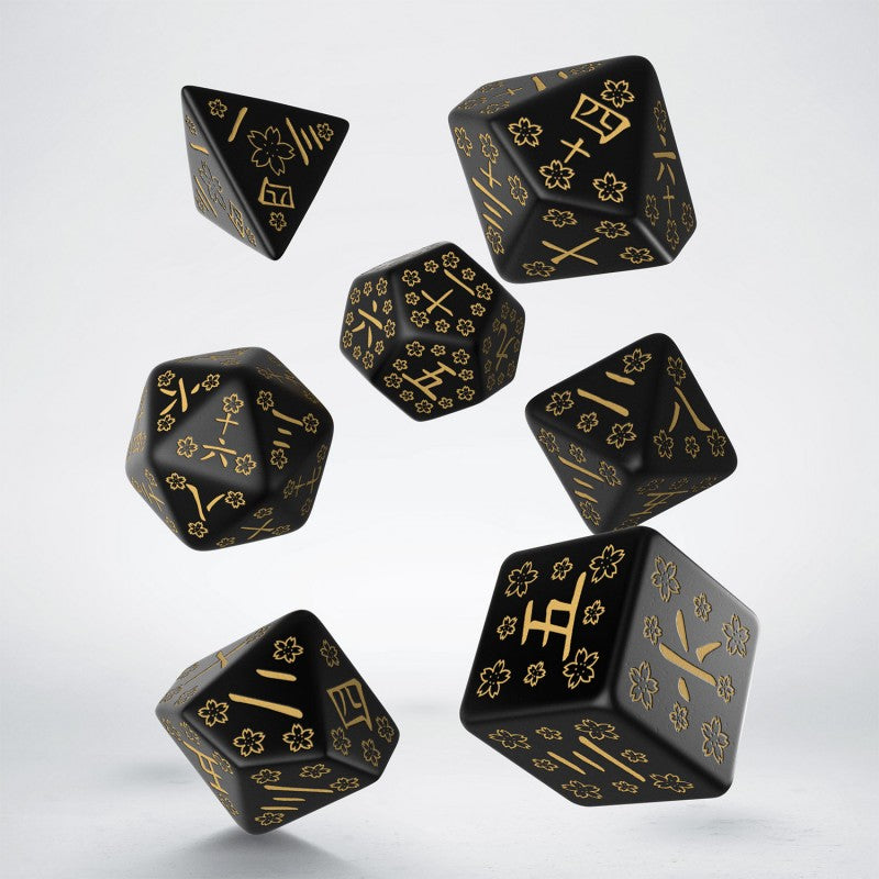 Japanese dice set for Dungeons and Dragons, TTRPG, role playing games, dice goblin and critical critters
