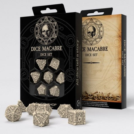 Macabre Q-Workshop D&D dice set, DND dice set, UK DND dice store