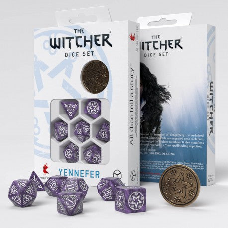 Witcher Dice Set - Yennefer Lilac and Gooseberry, uk dice store, math rocks, polyhedral dice