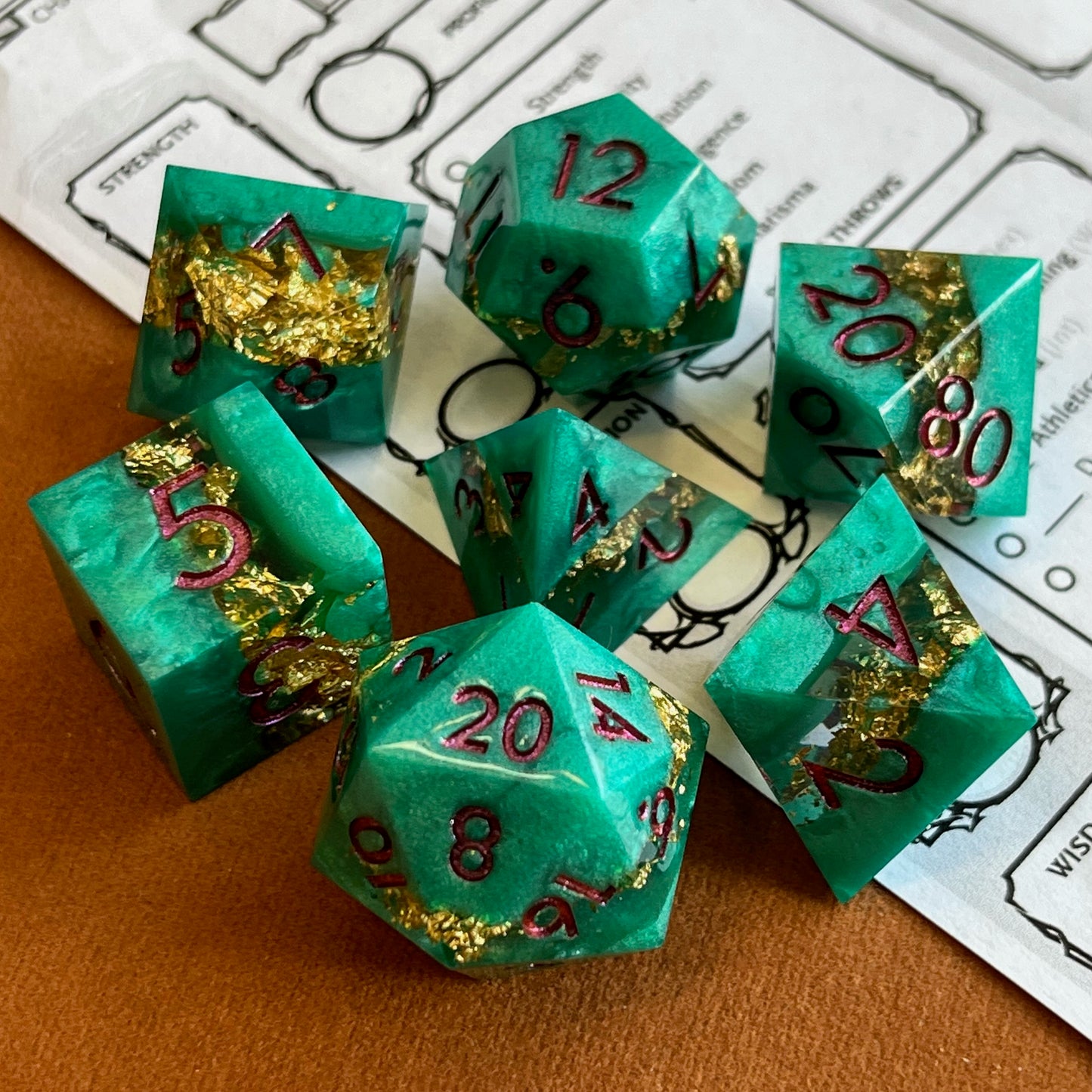 A whole new world, TTRPG, role playing game dnd dice set, polyhedral dice, shiny math rocks