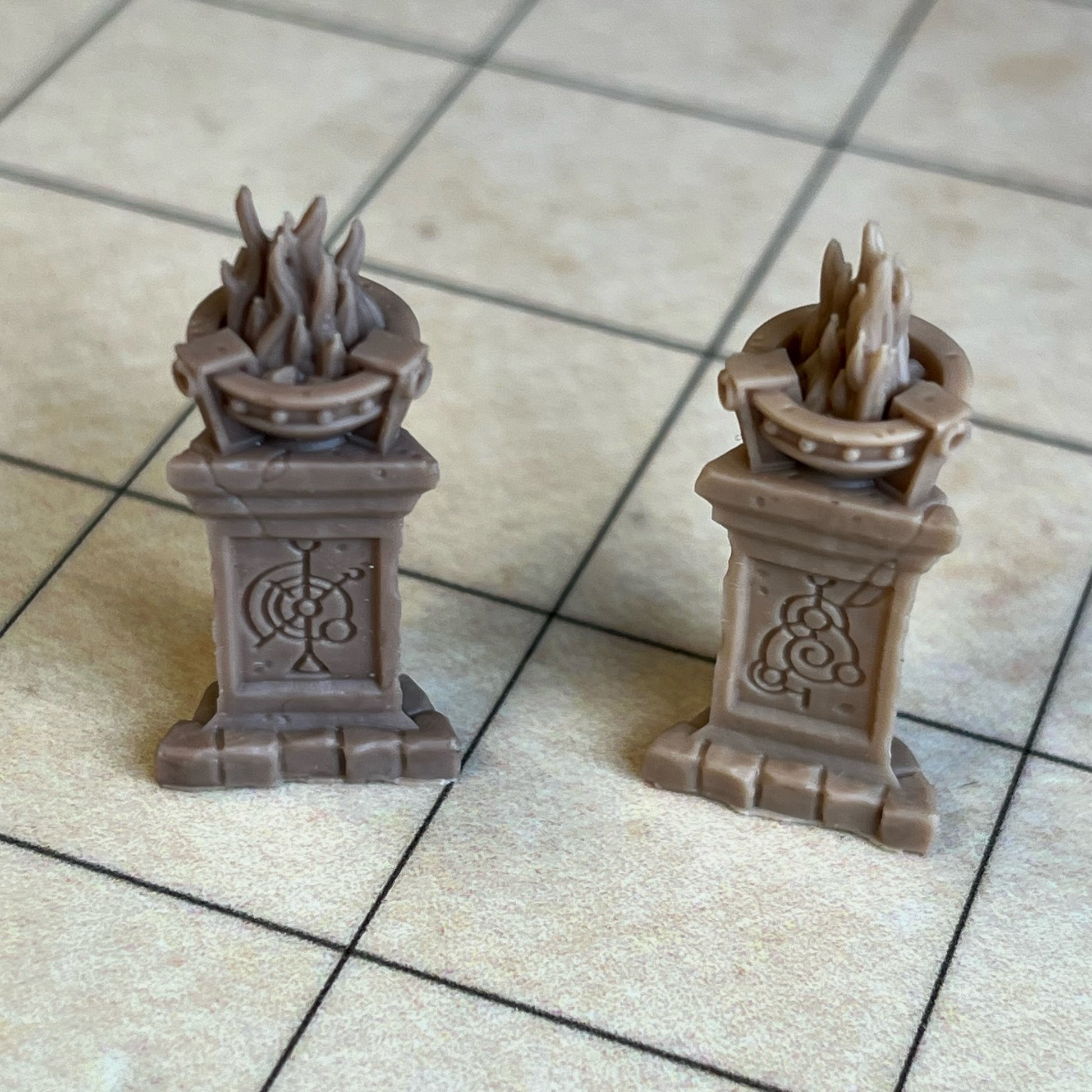 Scatter terrain - infernal brazers, TTRPG, role playing, role playing games.