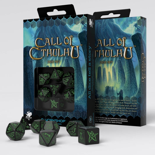 Call of Cthulhu Black & Magenta, Q-Workshop, D&D dice store, math rocks, dice goblins