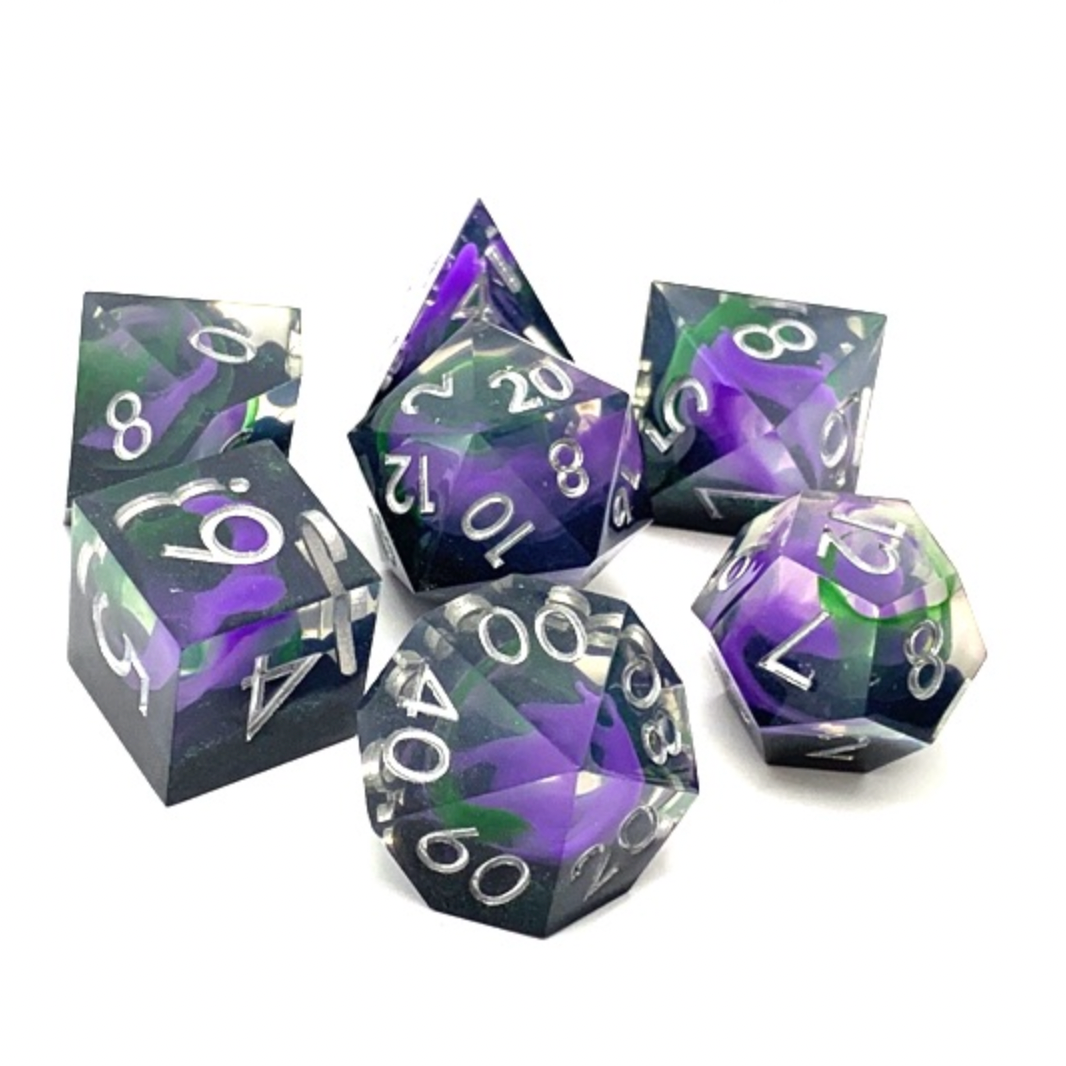 promised land dnd dice set, sharp edge dnd dice set, dice goblin, dice dragon, critical critter collectors