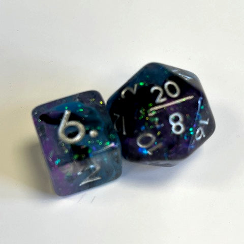 Black Magic TTRPG dice set for role paying games and dice goblins