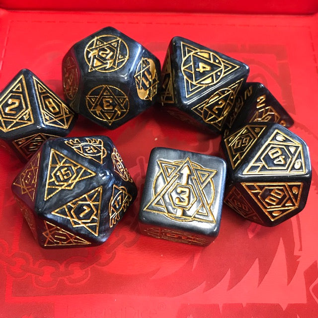 Chonky New Constellations - black dnd dice set, dice goblins, dice shop online