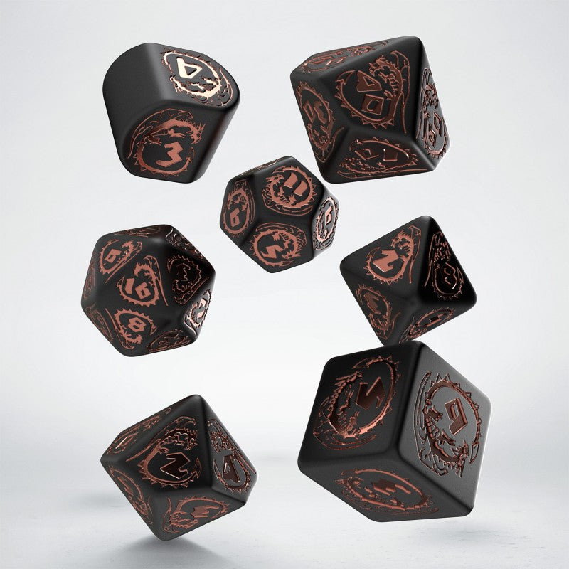 Dragons Modern dice set, Obsidian RPG dice set, TTRPG, role playing games