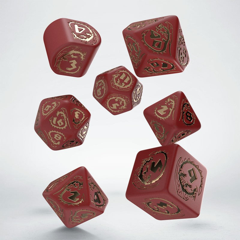 Dragons RPG dice set from QWorkshop, for TTRPG, Dungeons and Dragons, for critical critters and dice goblin collectors