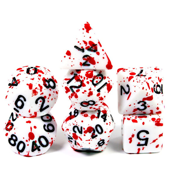 blood splattered dnd dice set, rpg dice, dnd dice for dice goblin and critical critter collectors