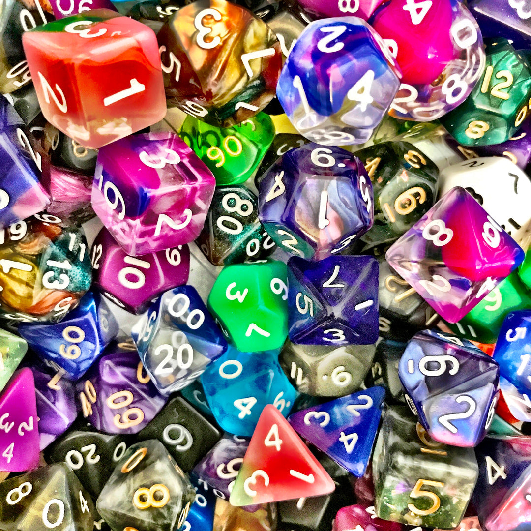 Random TTRPG dice set for DND, role playing games and dice goblins from a UK dice store