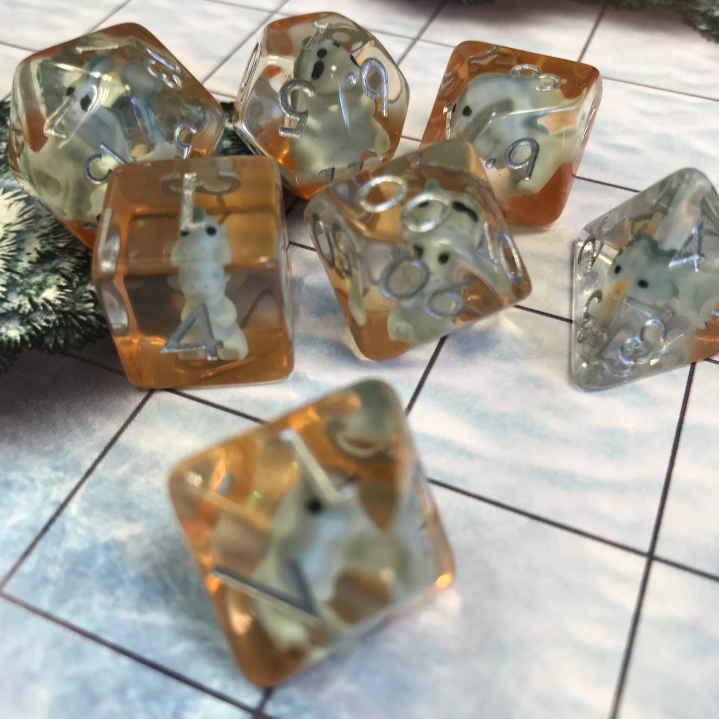 Dinosaur TTRPG/DND dice set for role playing games and dice goblins from a UK dice store