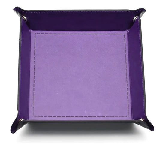 TTRPG/DND Square Dice Tray - PU Leather, Purple