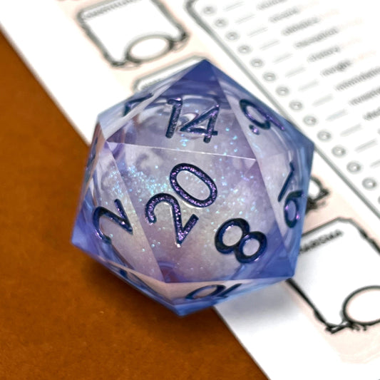 Liquid core D20 chonk for DND, dungeons and dragons, dice goblin and critical critter collectors