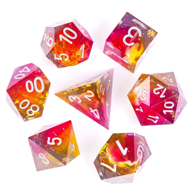 Sharp edge dnd dice set for TTRPG, role playing games and dice goblins