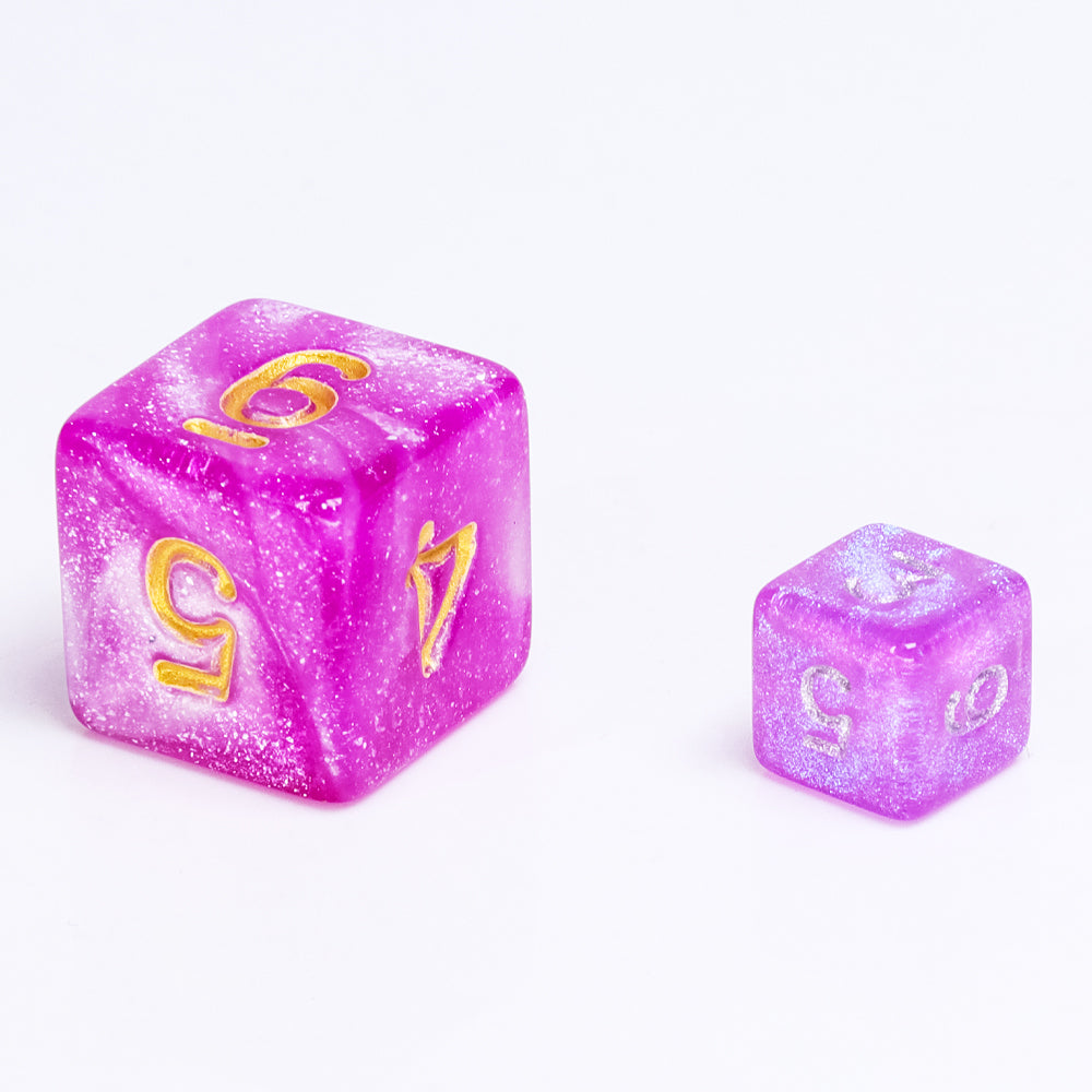HD Iridescent mini dnd dice set, dice set, dice goblin and role playing games.