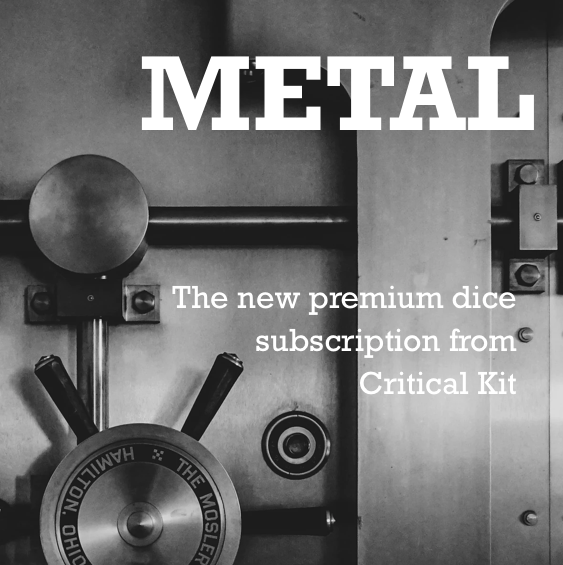 The Metal Dice Subscription Box, d&d dice sub-box