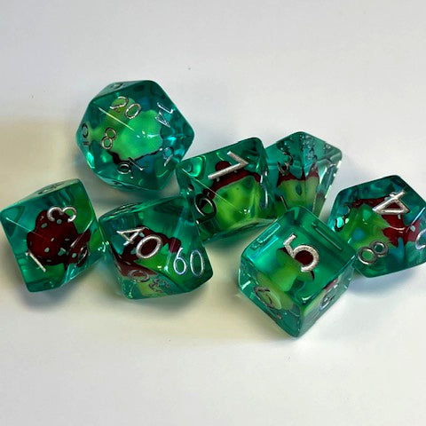 Mushroom dnd TTRPG dice set for role playing and dice goblins and dice dragons
