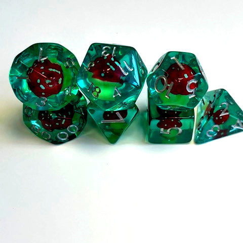 Mushroom dnd TTRPG dice set for role playing and dice goblins and dice dragons