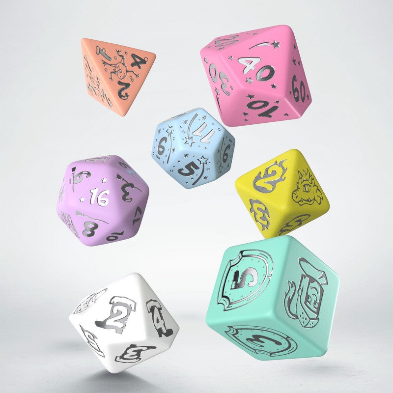 My very first set of DND dice, from Q Workshop for role playing games, critical critters and dice goblin collectors