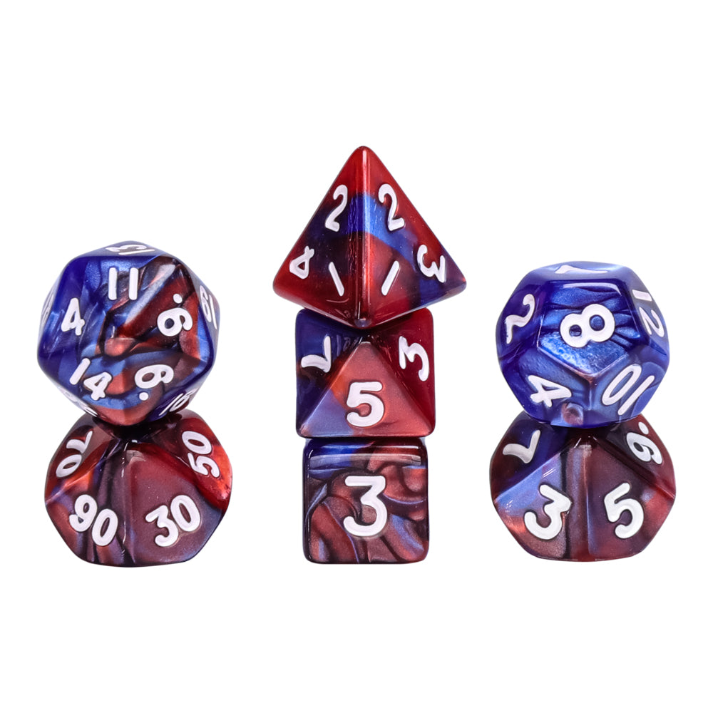 Red and blue HD mini DnD dice set, dnd dice, dice goblins