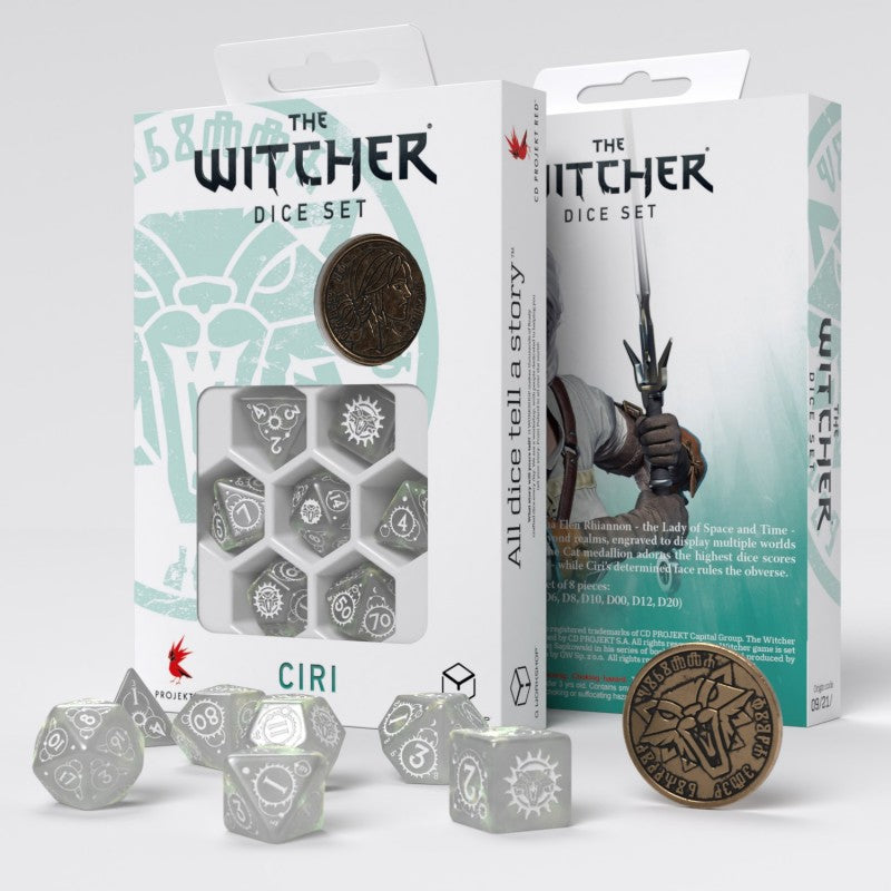 Witcher Ciri Lady space and time, D&D dice set Q-Workshop