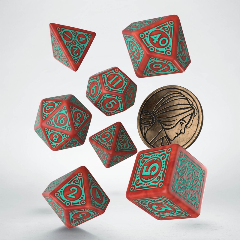 The Witcher Dice Set. Triss - Merigold the Fearless D&D dice set, uk dice store